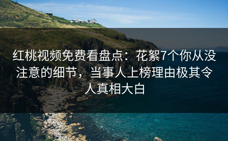 红桃视频免费看盘点：花絮7个你从没注意的细节，当事人上榜理由极其令人真相大白