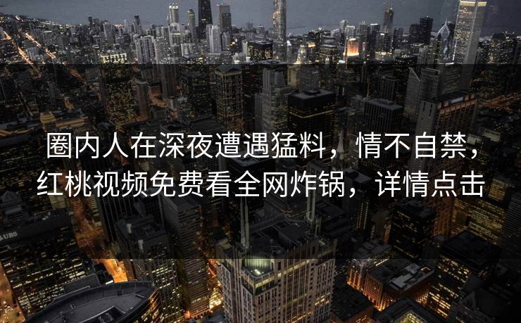 圈内人在深夜遭遇猛料，情不自禁，红桃视频免费看全网炸锅，详情点击